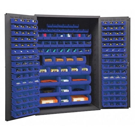 Extra-Heavy Duty Bin Cabinet, 48 in W, 72 in H, 24