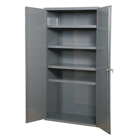Shelving Storage Cabinet, 72 in H, 48 in W, 24 in D, Swing, Keyed, Gray, 4 Shelves, 0 Drawers MPN:3502-4S-95