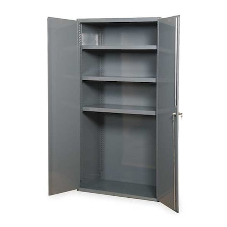 Shelving Storage Cabinet, 72 in H, 48 in W, 24 in D, Swing, Keyed, Gray, 3 Shelves, 0 Drawers MPN:3502-95