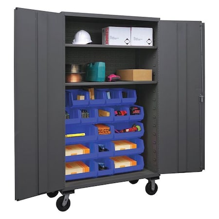 Extra-Heavy Duty Bin Cabinet, 48 in W, 80 in H, 24