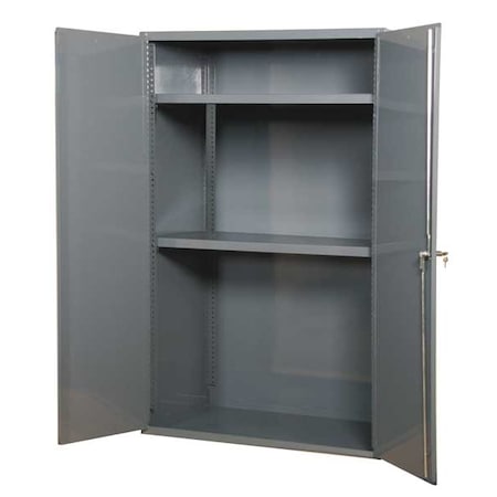 Shelving Storage Cabinet, 48 in H, 36 in W, 18 in D, Swing, Keyed, Gray, 2 Shelves, 0 Drawers MPN:3600-95