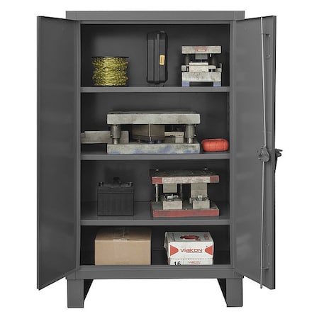 Heavy Duty Lockable Storage Cabinet, 2 doors, 3 adjustable shelves MPN:3701-3S-95