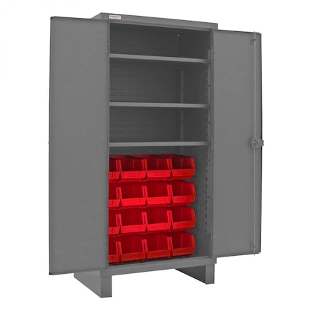 Cabinet, 3 Shelves, 16 Red Bins MPN:3702-16-3S-1795