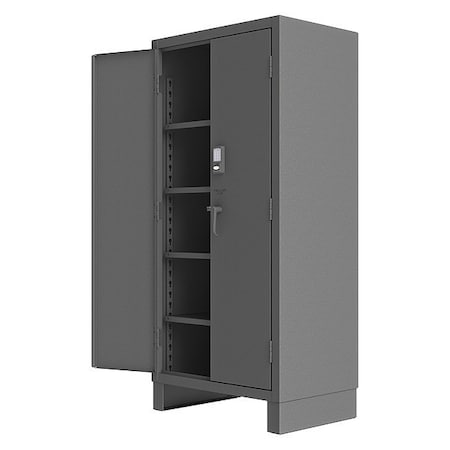 Shelving Storage Cabinet, 78 in H, 36 in W, 24 in D, Swing, Electronic Keypad, Gray, 4 Shelves MPN:3702CX-BLP4S-95