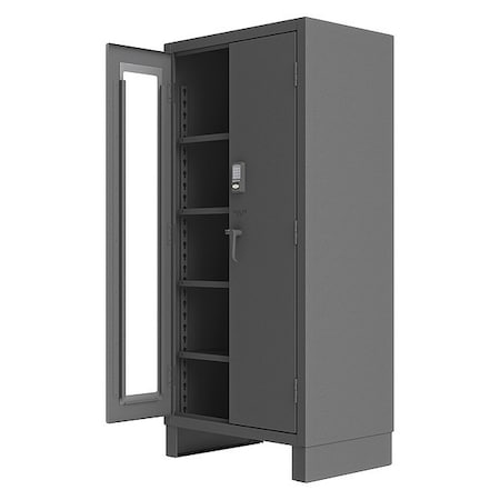 Shelving Storage Cabinet, 78 in H, 36 in W, 24 in D, Swing, Electronic Keypad, Gray, 4 Shelves MPN:3702CXC-BLP4S-95