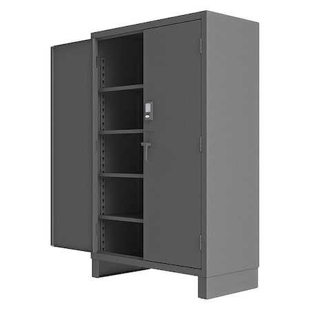 Shelving Storage Cabinet, 78 in H, 48 in W, 24 in D, Swing, Electronic Keypad, Gray, 4 Shelves MPN:3703CX-BLP4S-95