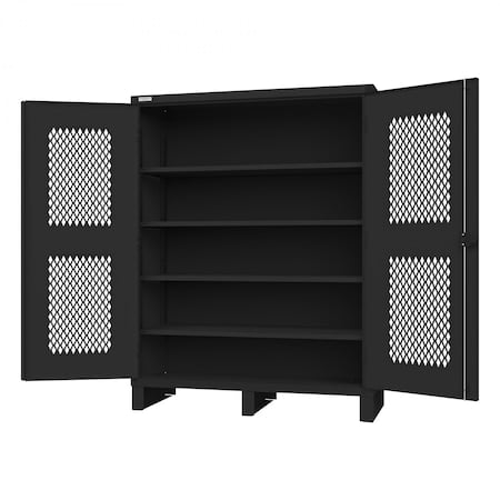 Ventilated Cabinet, 4 Shelves, Black MPN:3704V-4S-08T