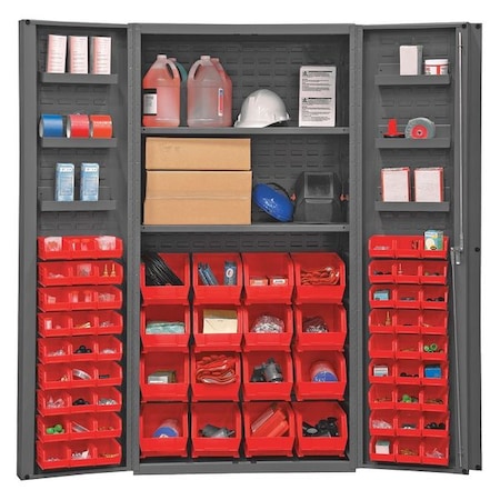 Extra-Heavy Duty Bin Cabinet, 36 in W, 72 in H, 24