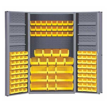 Extra-Heavy Duty Bin Cabinet, 48 in W, 72 in H, 24