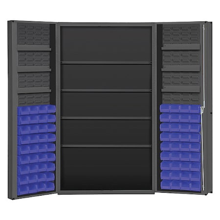 Cabinet with 72 blue Hook-On-Bins, 7 adjustable shelves MPN:DC48-724S6DS-5295
