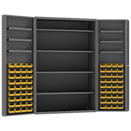 Extra-Heavy Duty Bin Cabinet, 48 in W, 72 in H, 24