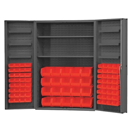 Extra-Heavy Duty Bin Cabinet, 48 in W, 72 in H, 24