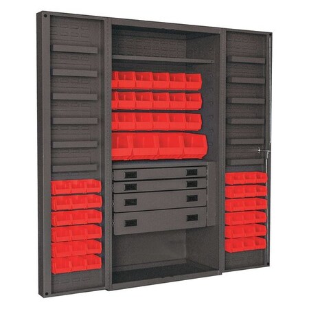 Extra-Heavy Duty Bin Cabinet, 36 in W, 72 in H, 24