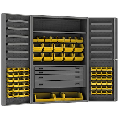Extra-Heavy Duty Bin Cabinet, 36 in W, 72 in H, 24