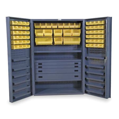 Extra-Heavy Duty Bin Cabinet, 48 in W, 72 in H, 24