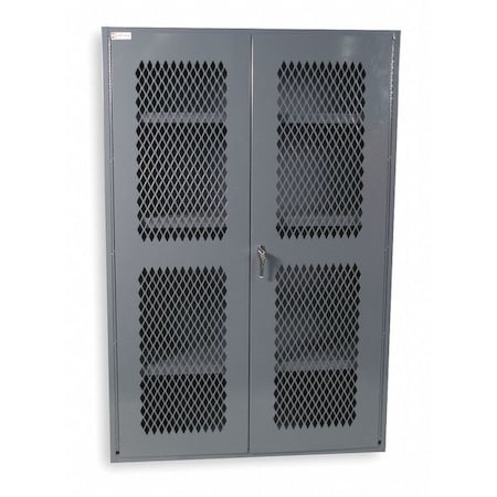 Shelving Storage Cabinet, 60 in H, 36 in W, 18 in D, Swing, Keyed, Gray, 3 Shelves, 0 Drawers MPN:EMDC-361860-95