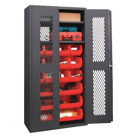 Extra-Heavy Duty Bin Cabinet, 36 in W, 72 in H, 18
