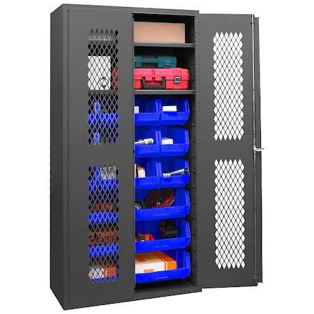 Extra-Heavy Duty Bin Cabinet, 36 in W, 72 in H, 18