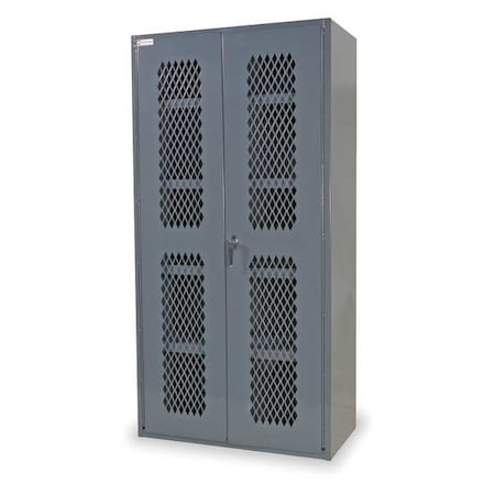 Shelving Storage Cabinet, 72 in H, 36 in W, 18 in D, Swing, Keyed, Gray, 4 Shelves, 0 Drawers MPN:EMDC-361872-95
