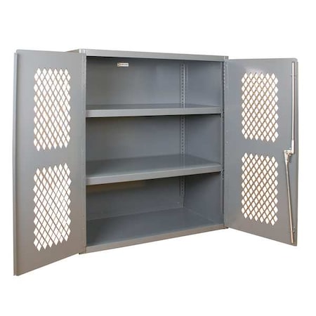 Shelving Storage Cabinet, 42 in H, 36 in W, 24 in D, Swing, Keyed, Gray, 2 Shelves, 0 Drawers MPN:EMDC-362442-95