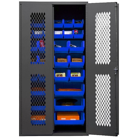 Extra-Heavy Duty Bin Cabinet, 36 in W, 72 in H, 24