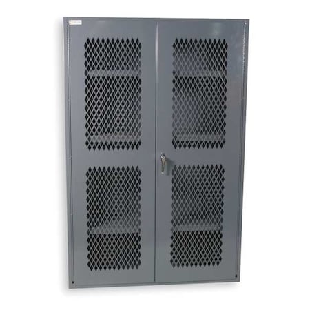 Shelving Storage Cabinet, 72 in H, 48 in W, 18 in D, Swing, Keyed, Gray, 3 Shelves, 0 Drawers MPN:EMDC-481872-95