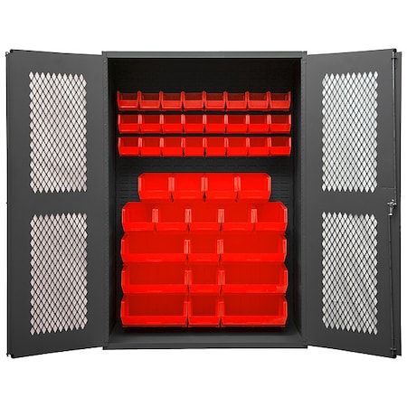 Extra-Heavy Duty Bin Cabinet, 48 in W, 72 in H, 24