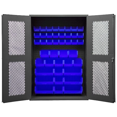 Extra-Heavy Duty Bin Cabinet, 48 in W, 72 in H, 24