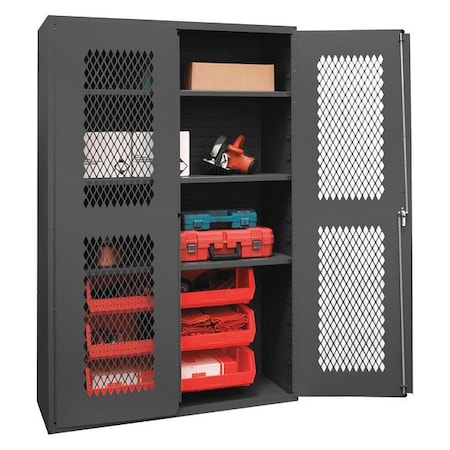 Extra-Heavy Duty Bin Cabinet, 48 in W, 72 in H, 24