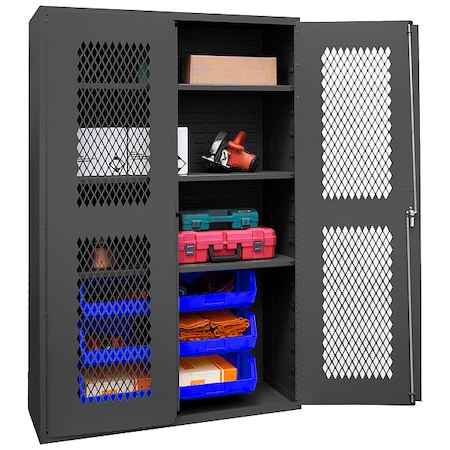 Extra-Heavy Duty Bin Cabinet, 48 in W, 72 in H, 24