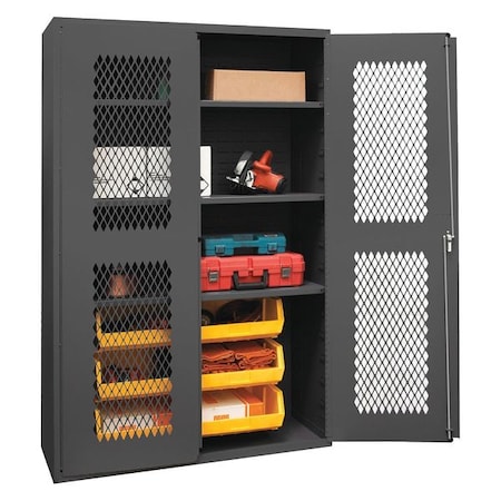 Extra-Heavy Duty Bin Cabinet, 48 in W, 72 in H, 24
