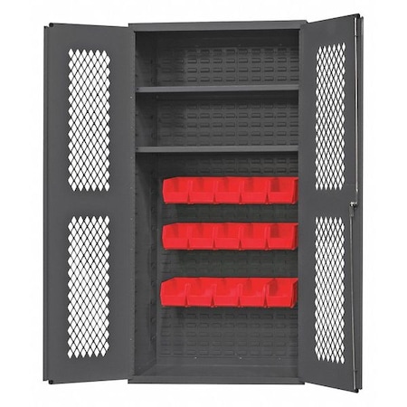 Extra-Heavy Duty Bin Cabinet, 36 in W, 72 in H, 18