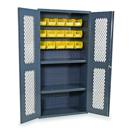 Extra-Heavy Duty Bin Cabinet, 36 in W, 72 in H, 18