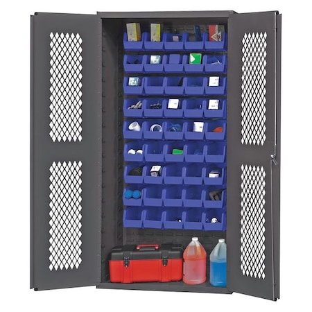 Extra-Heavy Duty Bin Cabinet, 36 in W, 72 in H, 18