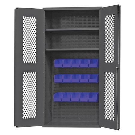 Extra-Heavy Duty Bin Cabinet, 36 in W, 72 in H, 24