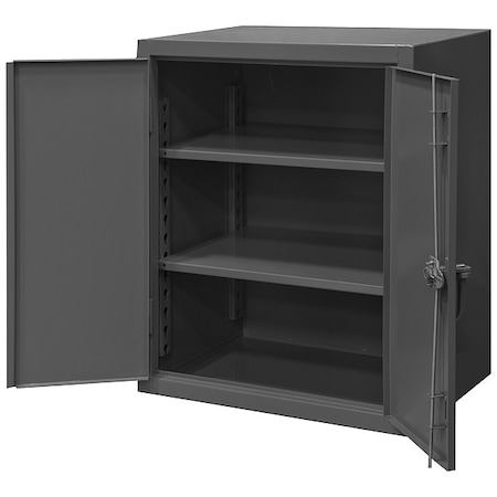 Shelving Storage Cabinet, 42 in H, 48 in W, 24 in D, Swing, Padlock Hasp, Gray, 2 Shelves, 0 Drawers MPN:HDC-244842-2S95