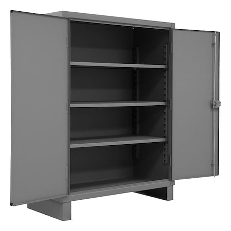 Shelving Storage Cabinet, 66 in H, 48 in W, 24 in D, Swing, Keyed, Gray, 3 Shelves, 0 Drawers MPN:HDC-244866-3S95