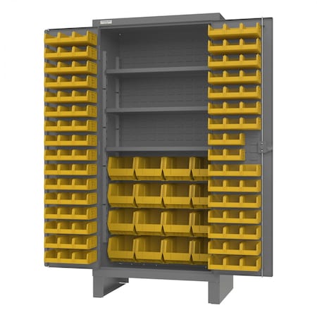 Cabinet, 3 Shelves, 108 Yellow Bins MPN:HDC36-110-3S95