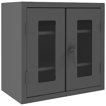 Shelving Storage Cabinet, 42 in H, 36 in W, 20 in D, Swing, Padlock Hasp, Gray, 2 Shelves, 0 Drawers MPN:HDCC203642-2S95