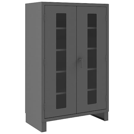 Shelving Storage Cabinet, 78 in H, 48 in W, 24 in D, Swing, Padlock Hasp, Gray, 4 Shelves, 0 Drawers MPN:HDCC244878-4S95