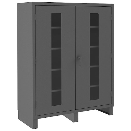 Shelving Storage Cabinet, 78 in H, 60 in W, 24 in D, Swing, Padlock Hasp, Gray, 4 Shelves, 0 Drawers MPN:HDCC246078-4S95