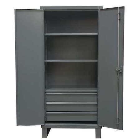 Combo Drawer Storage Cabinet, 78 in H, 36 in W, 24 in D, Swing, Padlock Hasp, Gray, 3 Drawers MPN:HDCD243678-3B95