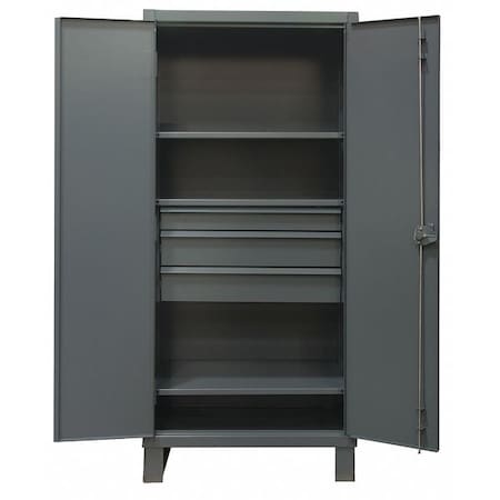 Combo Drawer Storage Cabinet, 78 in H, 36 in W, 24 in D, Swing, Padlock Hasp, Gray, 3 Drawers MPN:HDCD243678-3M95