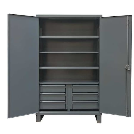 Combo Drawer Storage Cabinet, 78 in H, 72 in W, 24 in D, Swing, Padlock Hasp, Gray, 6 Drawers MPN:HDCD247278-6B95