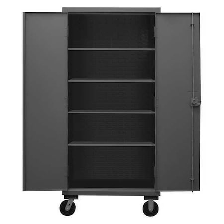 Solid Door Mobile Janitorial Cabinet, Gray MPN:HDCM36-4S-95