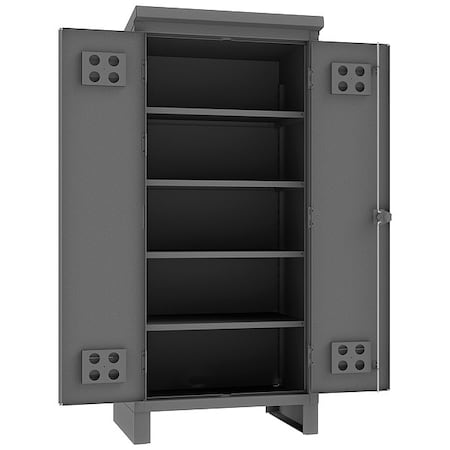 Shelving Storage Cabinet, 78 in H, 36 in W, 24 in D, Swing, Padlock Hasp, Gray, 4 Shelves, 0 Drawers MPN:HDCO243678-4S95