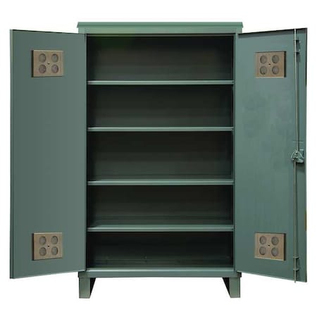 Shelving Storage Cabinet, 78 in H, 60 in W, 24 in D, Swing, Padlock Hasp, Gray, 4 Shelves, 0 Drawers MPN:HDCO246078-4S95