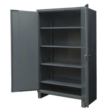 Shelving & Pegboard Storage Cabinet, 78 in H, 60 in W, 24 in D, Swing, Padlock Hasp, Gray, 0 Drawers MPN:HDCP246078-4S95