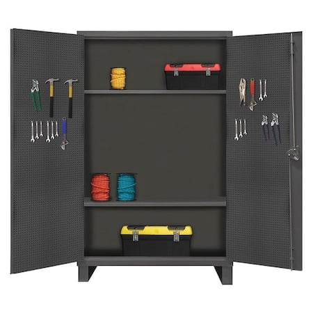 Shelving & Pegboard Storage Cabinet, 78 in H, 48 in W, 30 in D, Swing, Padlock Hasp, Gray, 0 Drawers MPN:HDCP304878-2S95