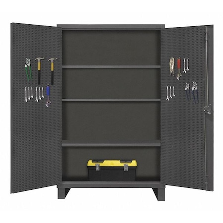 Shelving & Pegboard Storage Cabinet, 78 in H, 60 in W, 30 in D, Swing, Padlock Hasp, Gray, 0 Drawers MPN:HDCP306078-3S95